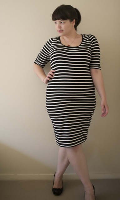 The plus size striped dress from 17 Sundays