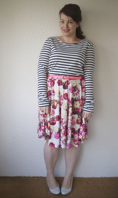 Asos Floral Skirt and striped top